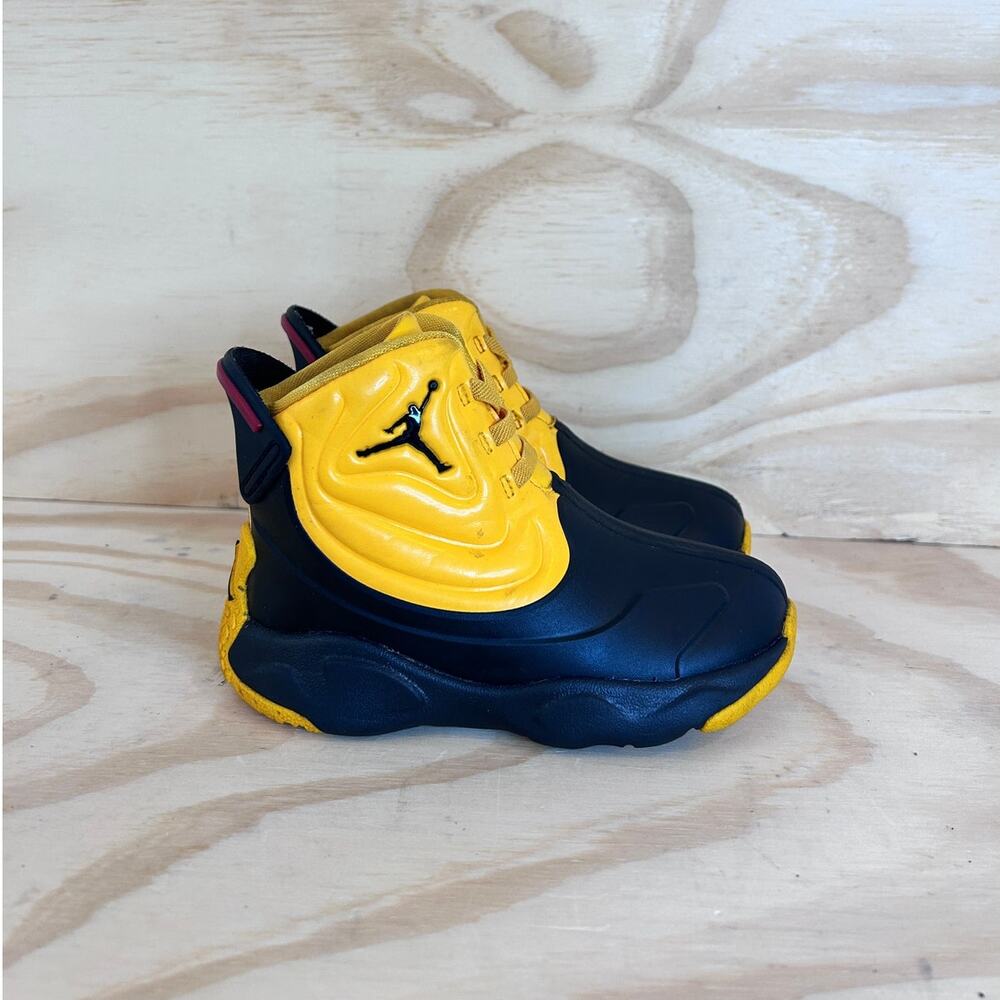 Nike -Air Jordan DRP 23 -Rain Boots -Black/Yellow -Toddler Kids -9C- CT5799-706